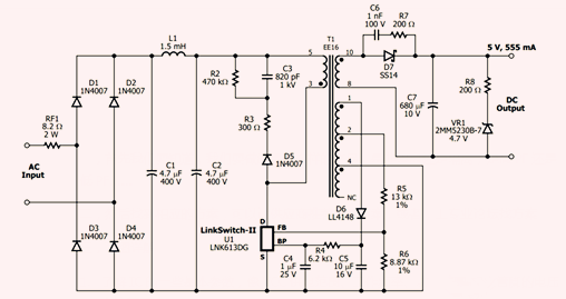 led開(kāi)關(guān)電源故障維修電路圖